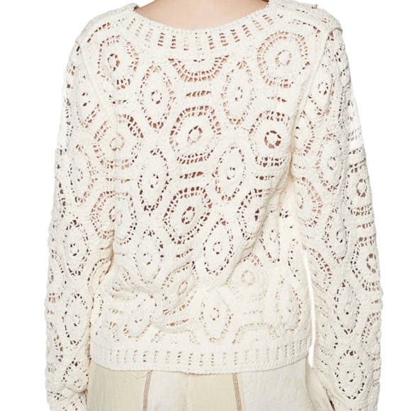 POL Cotton Crochet Chenille Feel Cream Sweater - Picture 2 of 2